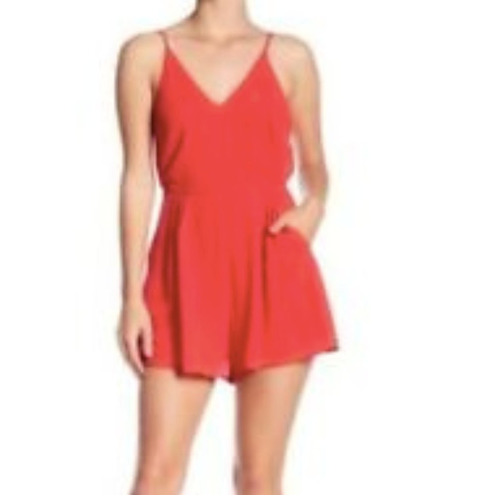 Lush Red Strappy Romper